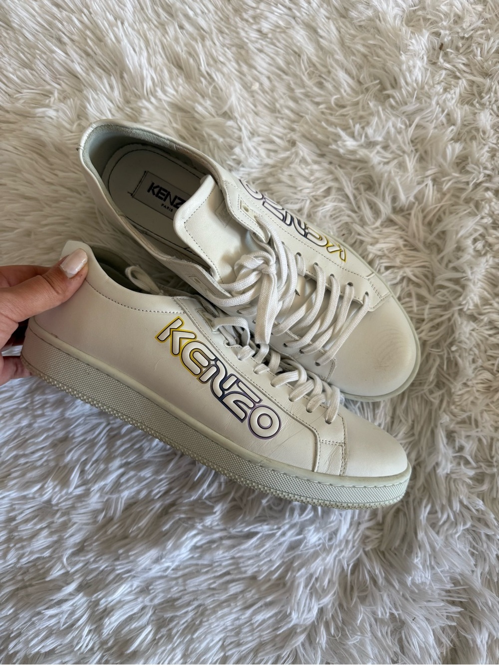 Kenzo White Leather Sneakers